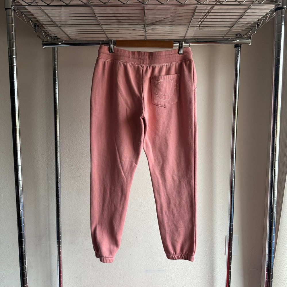 True Religion Womens Dusty Pink Horseshoe Stitch Jogger Sweatpants Size M Y2K